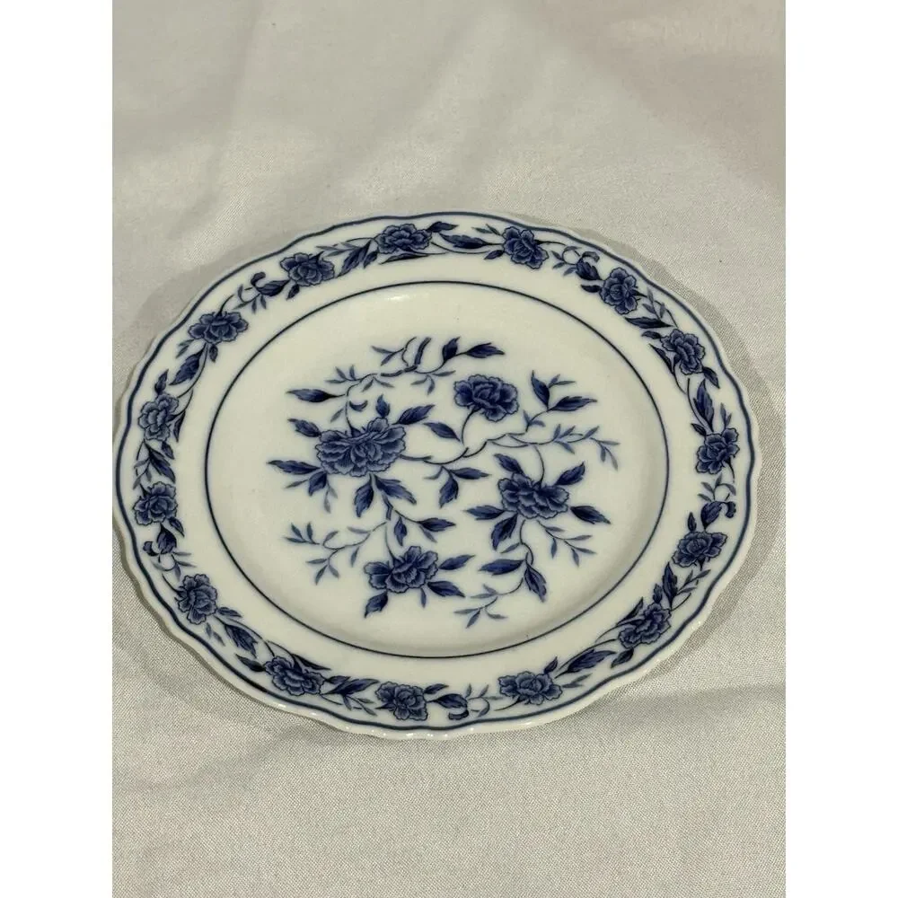 Set of 2 Syracuse China Blue Chatham Blue Floral Bread & Butter Dessert Plates